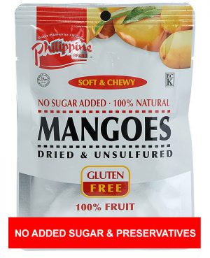 NO ADDED SUGAR AND PRESERVATIVES Philippine Brand Dried Soft and Chewy Mangoes 80g